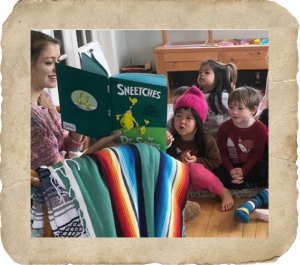 Carly reading to kids framed