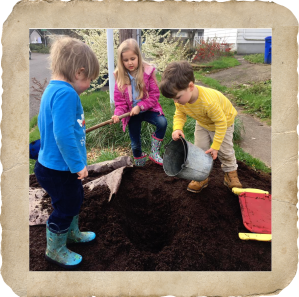 Digging a hole framed